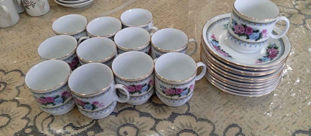 ☕🌹 Juego de cafe de porcelana china estilo vintage 12 personas 🌹☕
