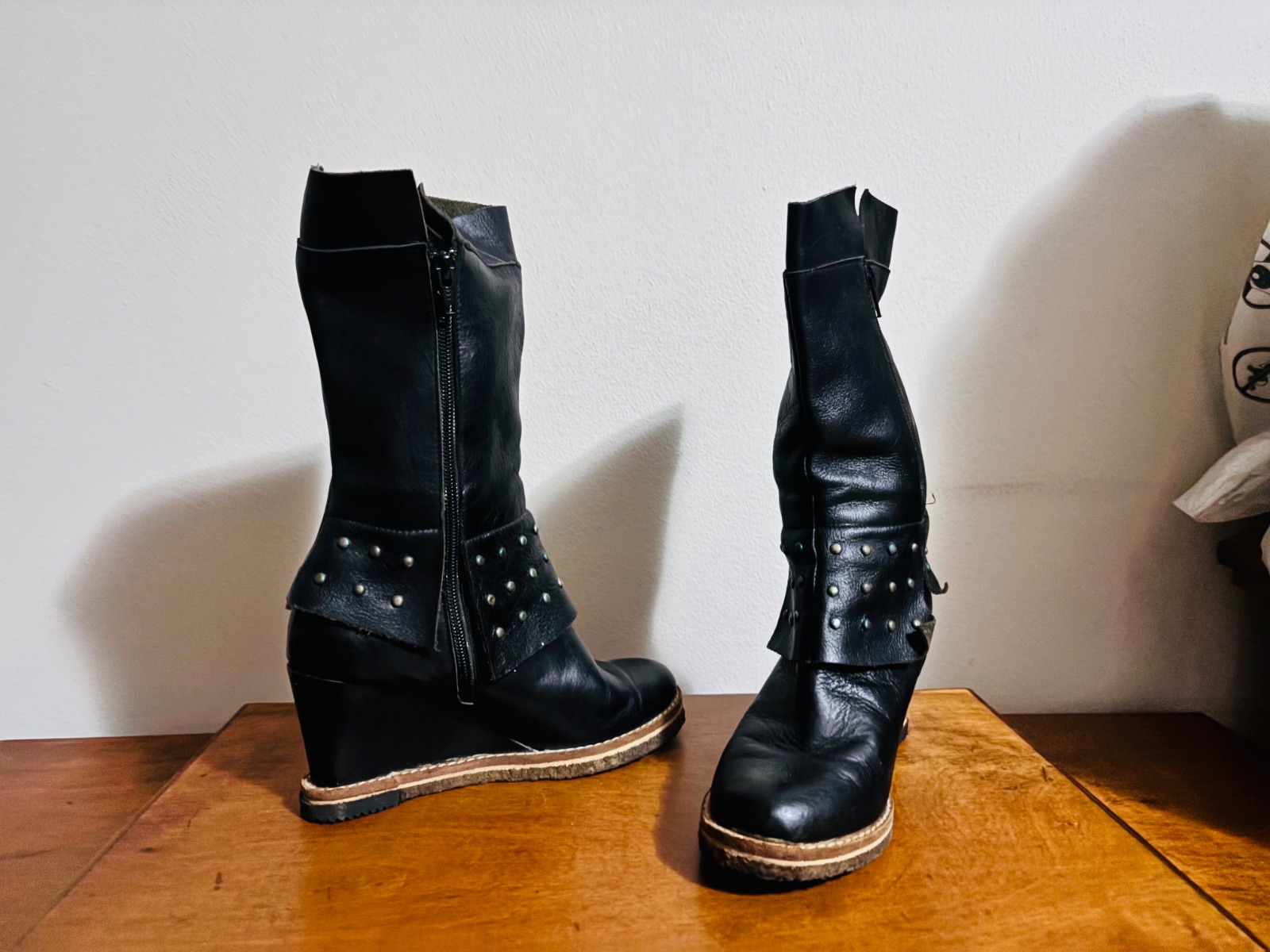 Botas media caña cuero
