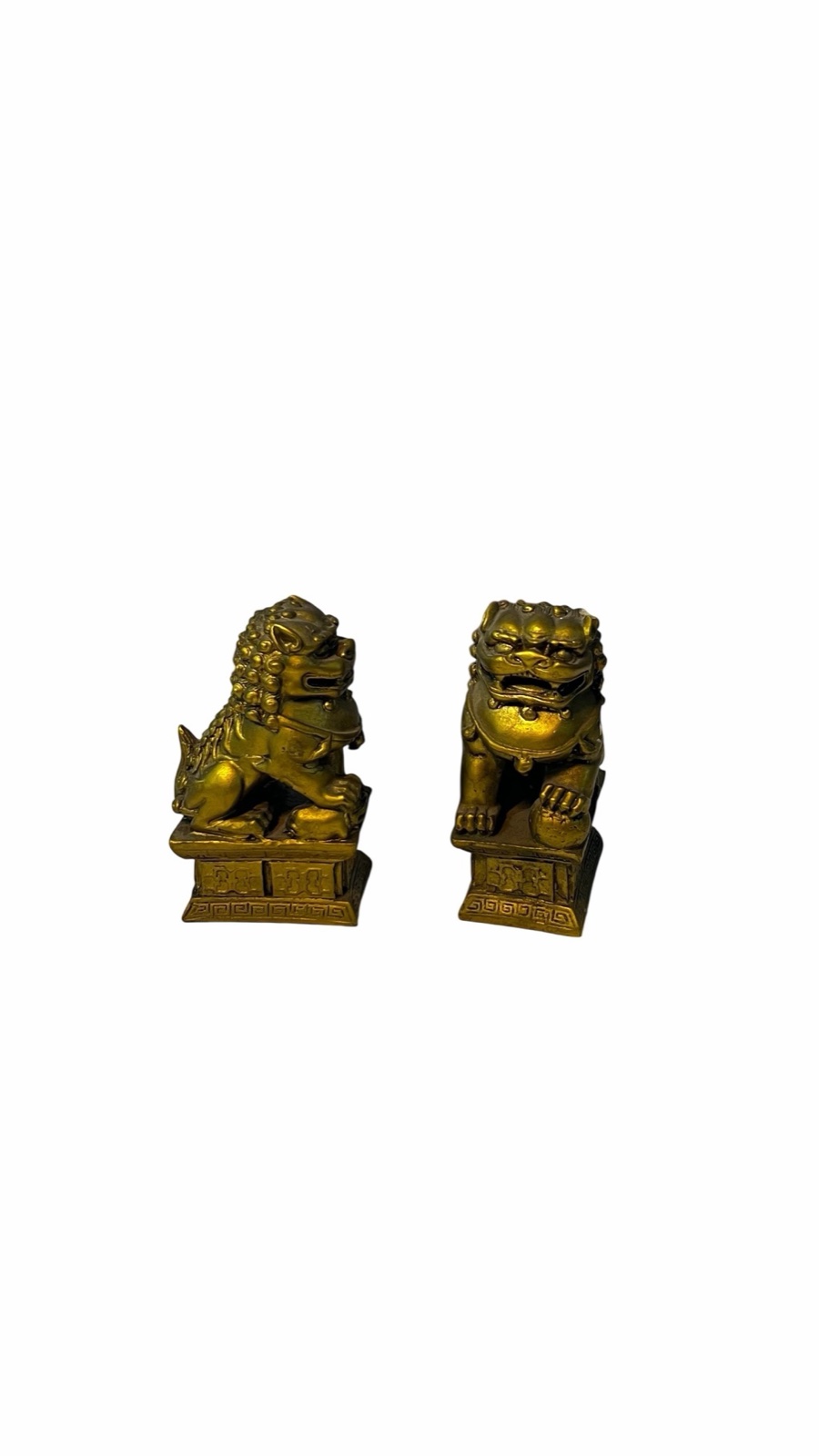 Figuras decorativas de leones guardianes