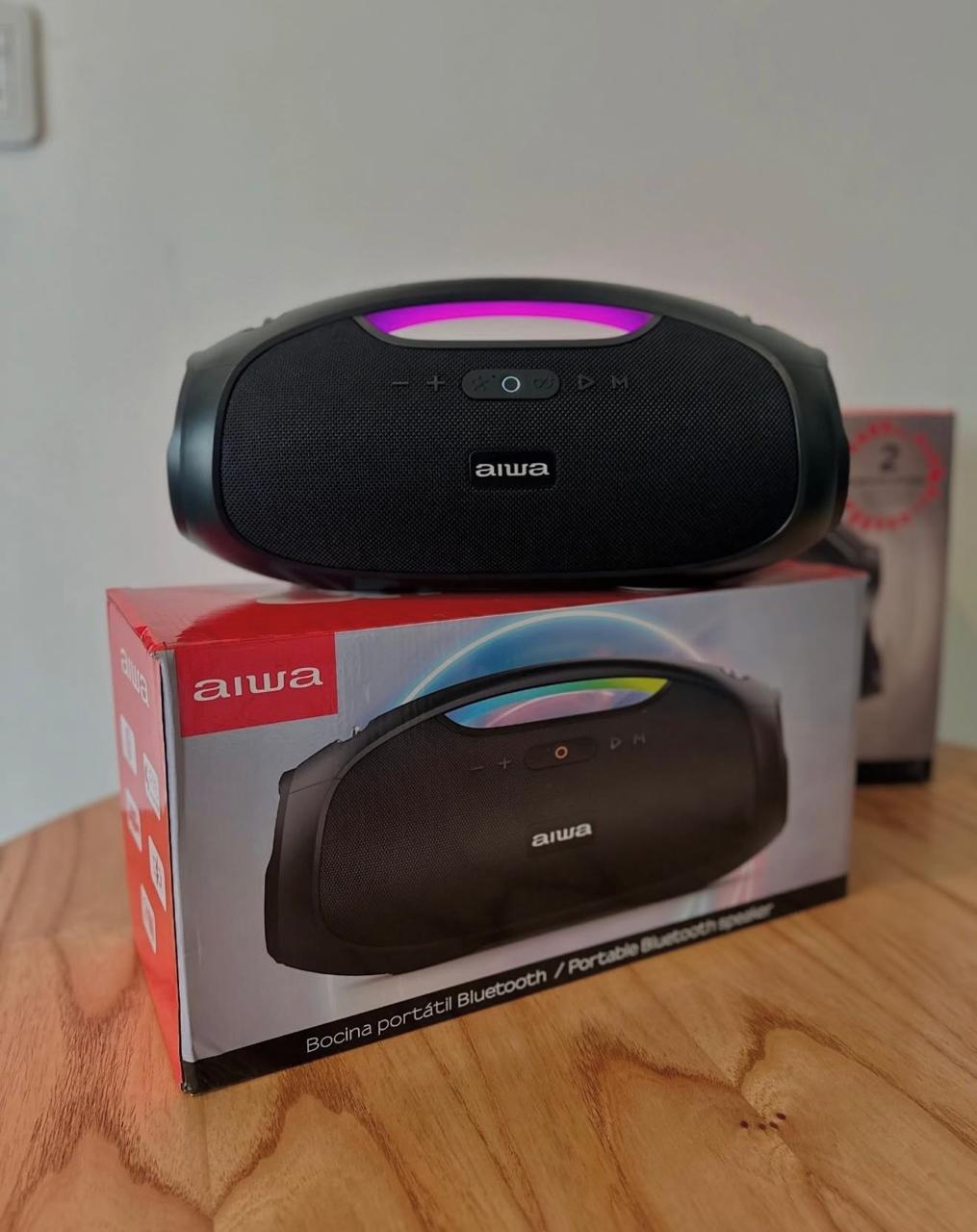 Parlante Aiwa Bluetooth Portátil con Luces LED RGB