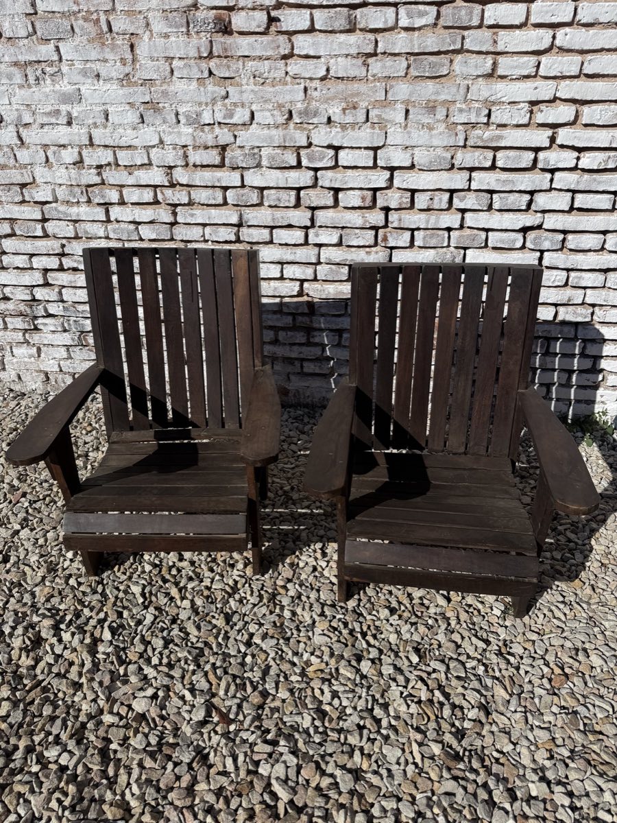 Dos sillones de algarrobo ideal jardin