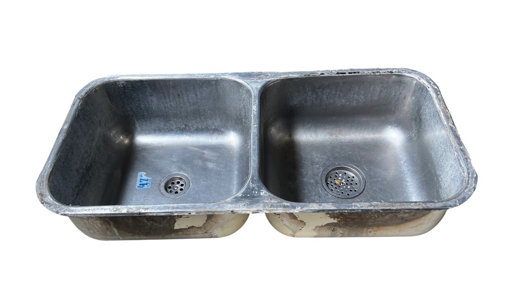 Pileta de cocina doble de acero