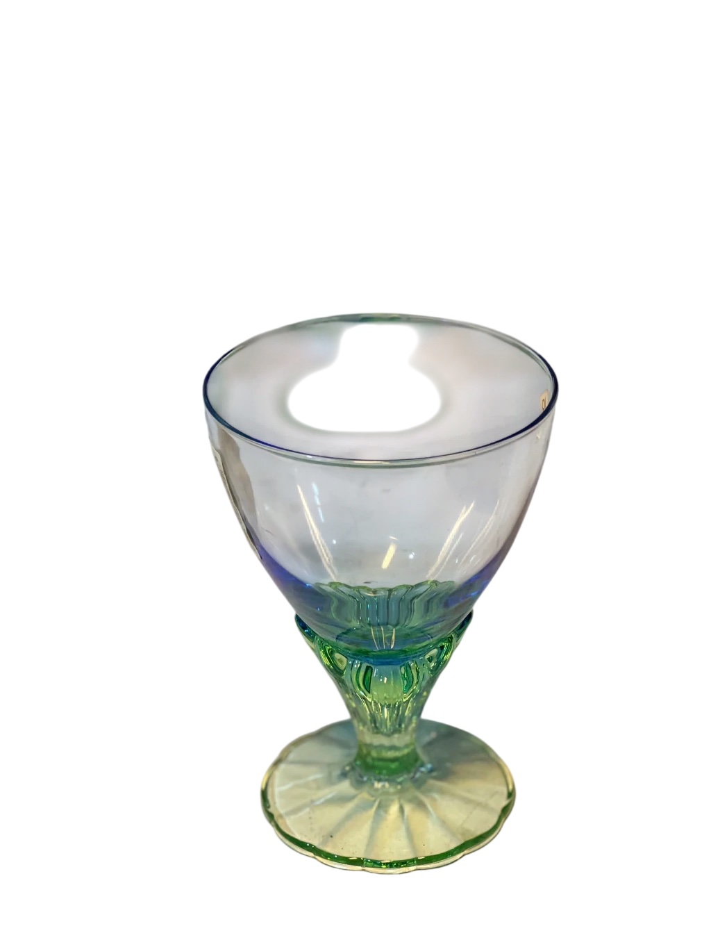 Set de copas de vidrio con pie decorativo